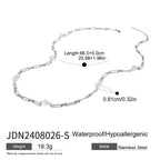 Pearl-Look Beaded Stainless Steel Necklace Collection size and proportion reference