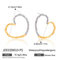 Mixed-Finish Open Heart Stainless Steel Hoop Earrings variant reference