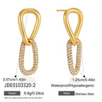 Gold tone linked drop with clear stones around lower loop