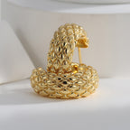 gold plated copper woven lattice hoop earrings in close-up