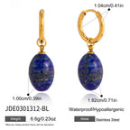 Blue oval accent hoop earring size chart