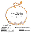 Spaced pear-shaped stone bracelet size guide