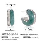 Green resin C hoop with silver tone rim dimensions