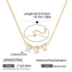 Fine chain with rectangular and round clear accents