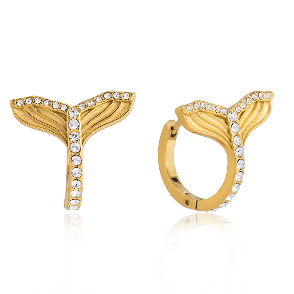 Rhinestone tail hoop front and side views