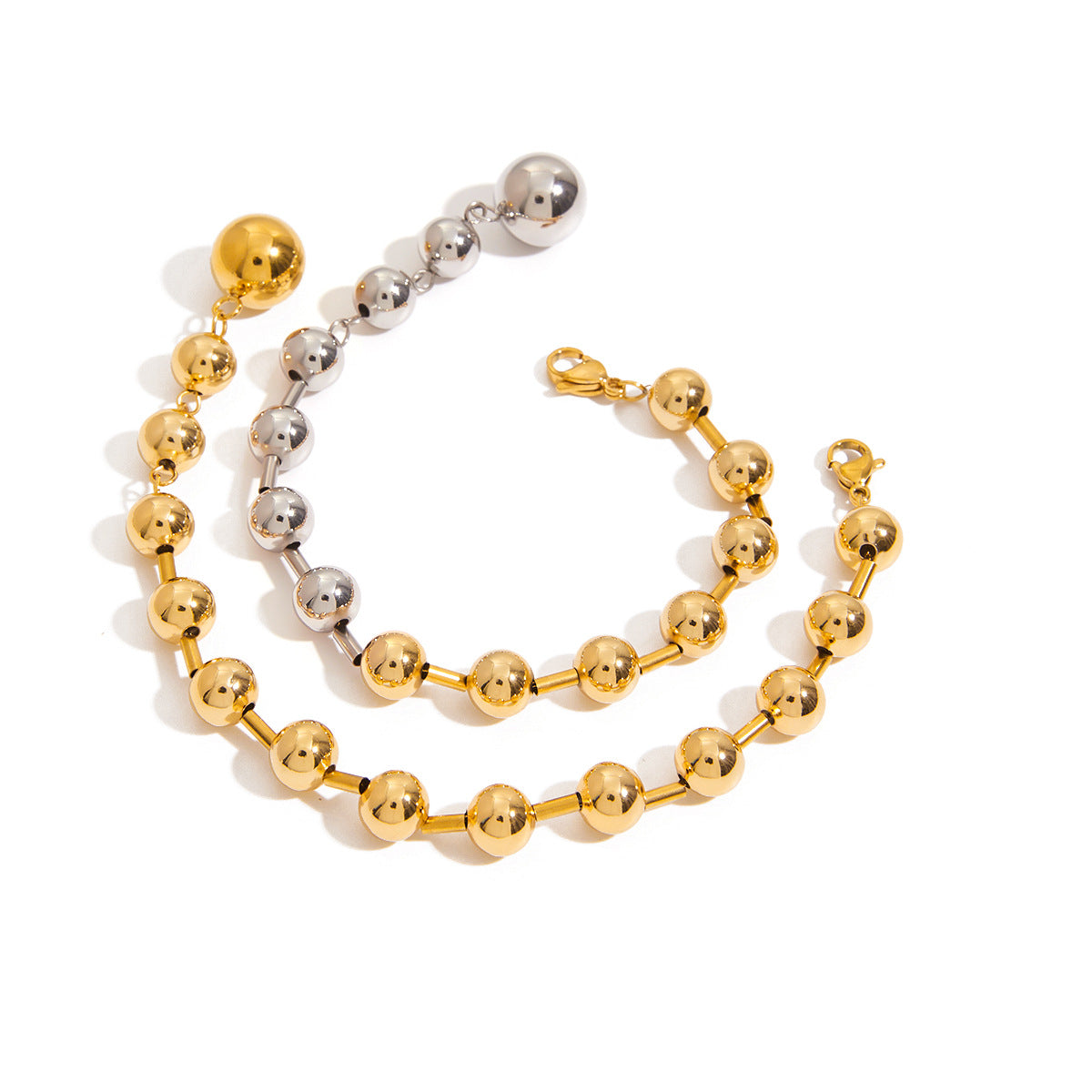 Two bracelet color examples showing graduated bead sizes