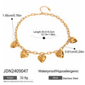 Gold-Tone Puffed Heart Stainless Steel Charm Necklace size and proportion reference