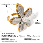 Gold-Tone Floral Stainless Steel Earrings and Rings additional style reference