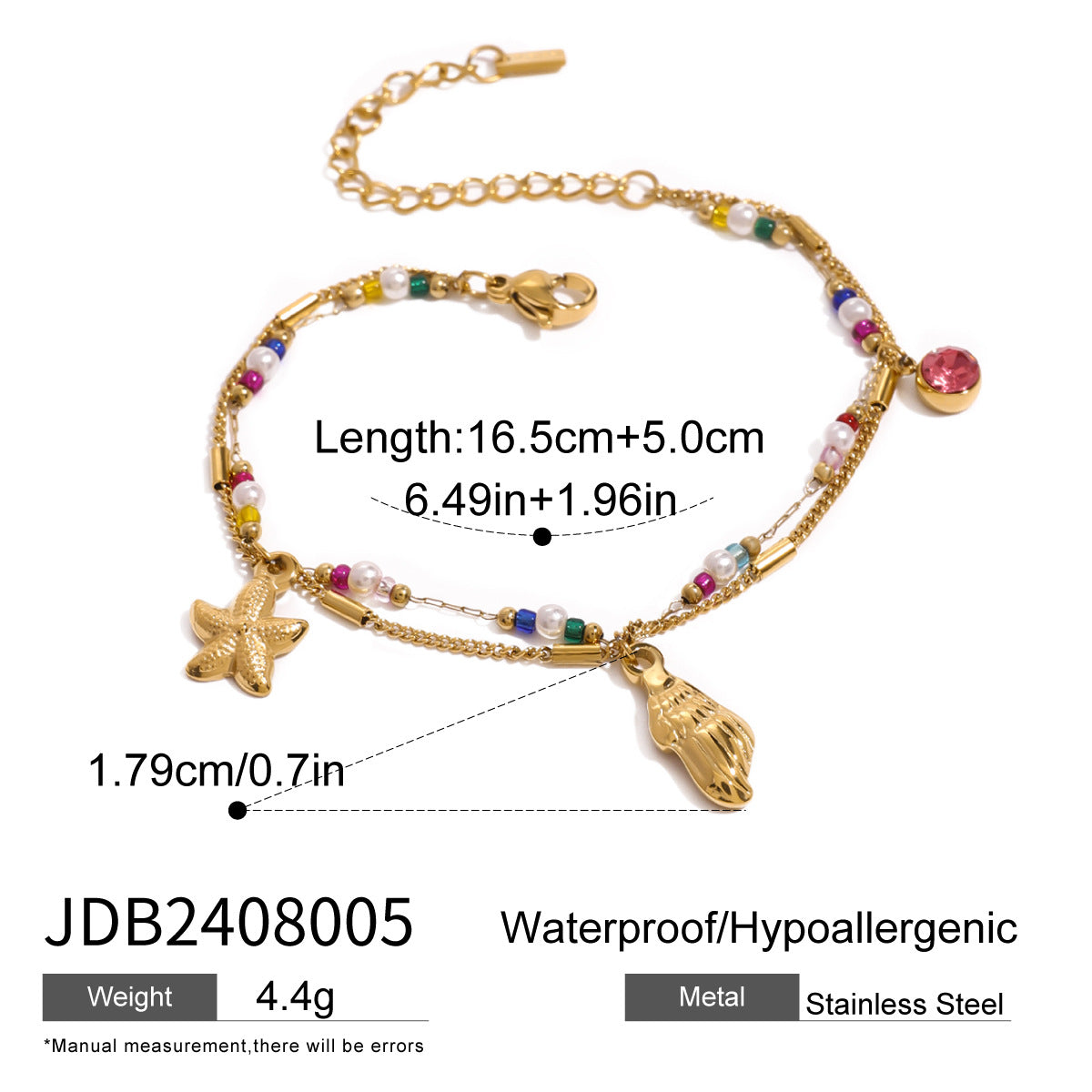Gold Plated Stainless Steel Ocean Charm Bracelet Collection — additional style