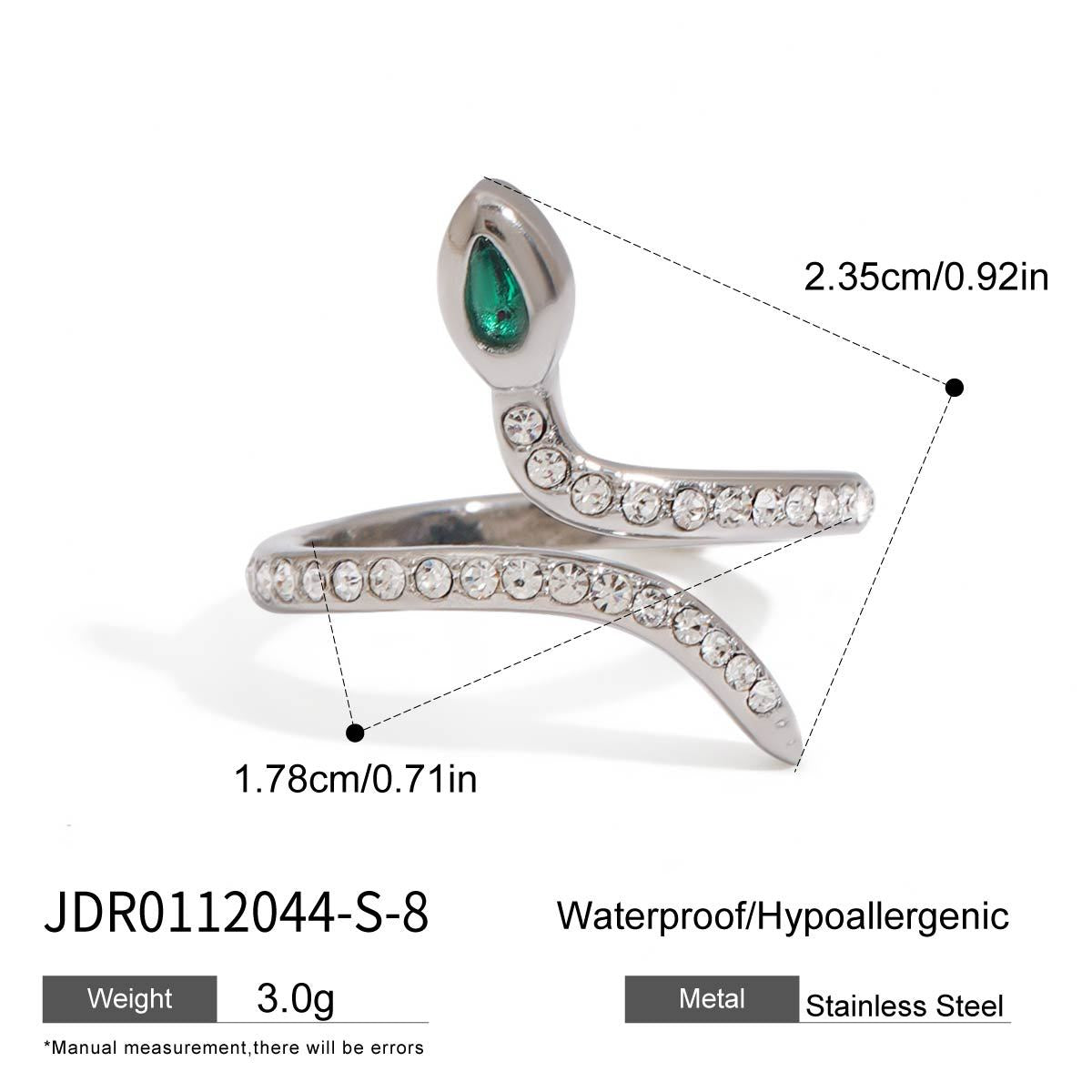 Stainless Steel Snake and Sculptural Ring Collection — styled view of the ring assortment