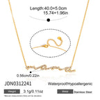 Fine script mama stainless steel necklace with extender