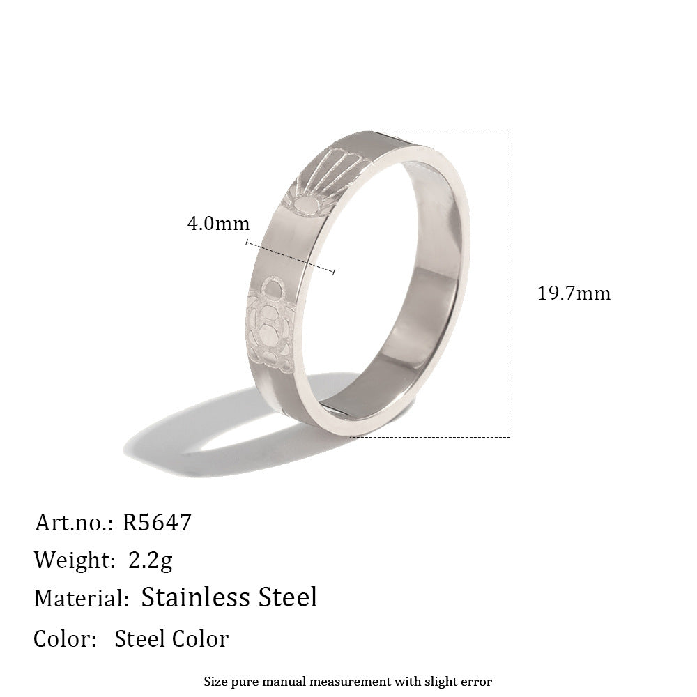 Silver tone stainless steel band measurement image