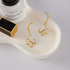 Gold-Tone Pearl-Look Floral Stainless Steel Stud Earrings close-up product view