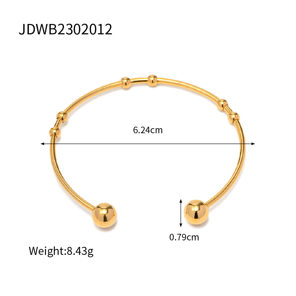 Gold plated ball-end open cuff dimensions
