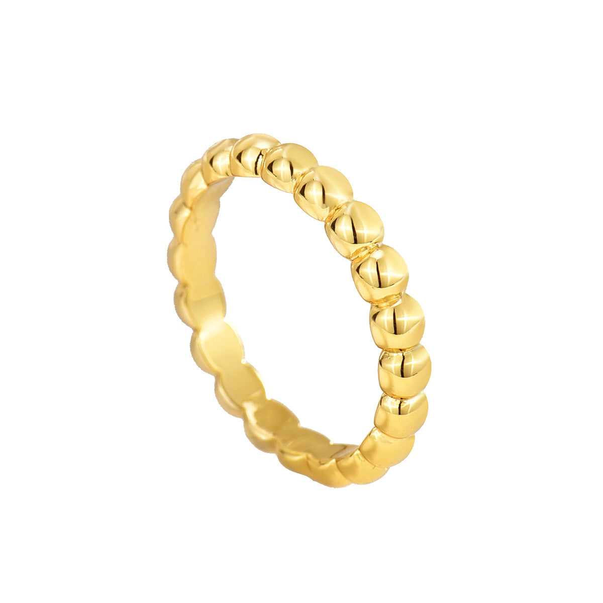 front detail of the continuous coiled bead pattern on the ring