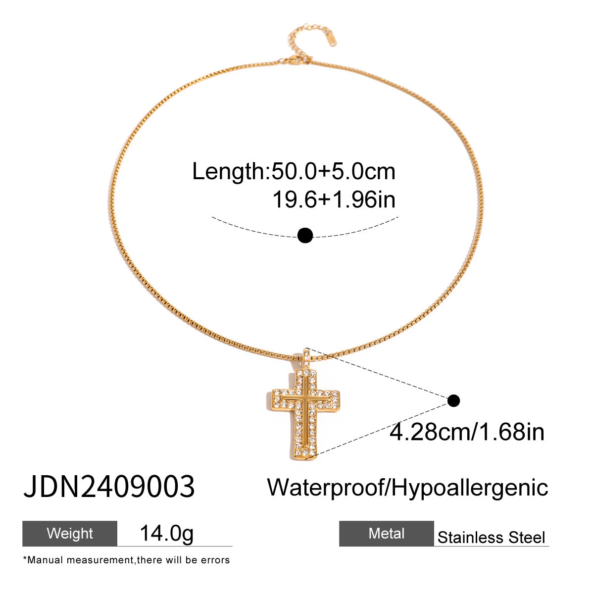 Additional cross necklace reference design, not a selectable variant in this listing