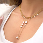Gold-Tone Clear Accent Stainless Steel Necklace Collection styled product view