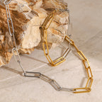 Mixed-Finish Stainless Steel Chain Necklace Collection — wholesale view 2