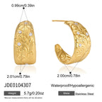 Stone accent scroll hoops with dimensions