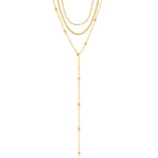 Triple layer Y-necklace on white background