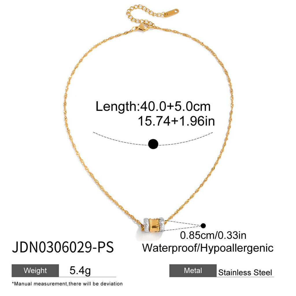 Sculptural Stainless Steel Pendant Necklace Collection size and proportion reference