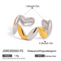 Two-Tone Sculptural Stainless Steel Ring Collection — fifth asymmetric ring option