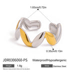Two-Tone Sculptural Stainless Steel Ring Collection — fifth asymmetric ring option