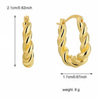 twisted rope hoop earrings with 21 by 17 millimeter measurements