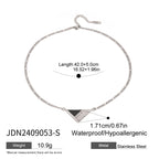 Mixed-Finish Geometric Shell Stainless Steel Pendant Necklaces — wholesale view 6