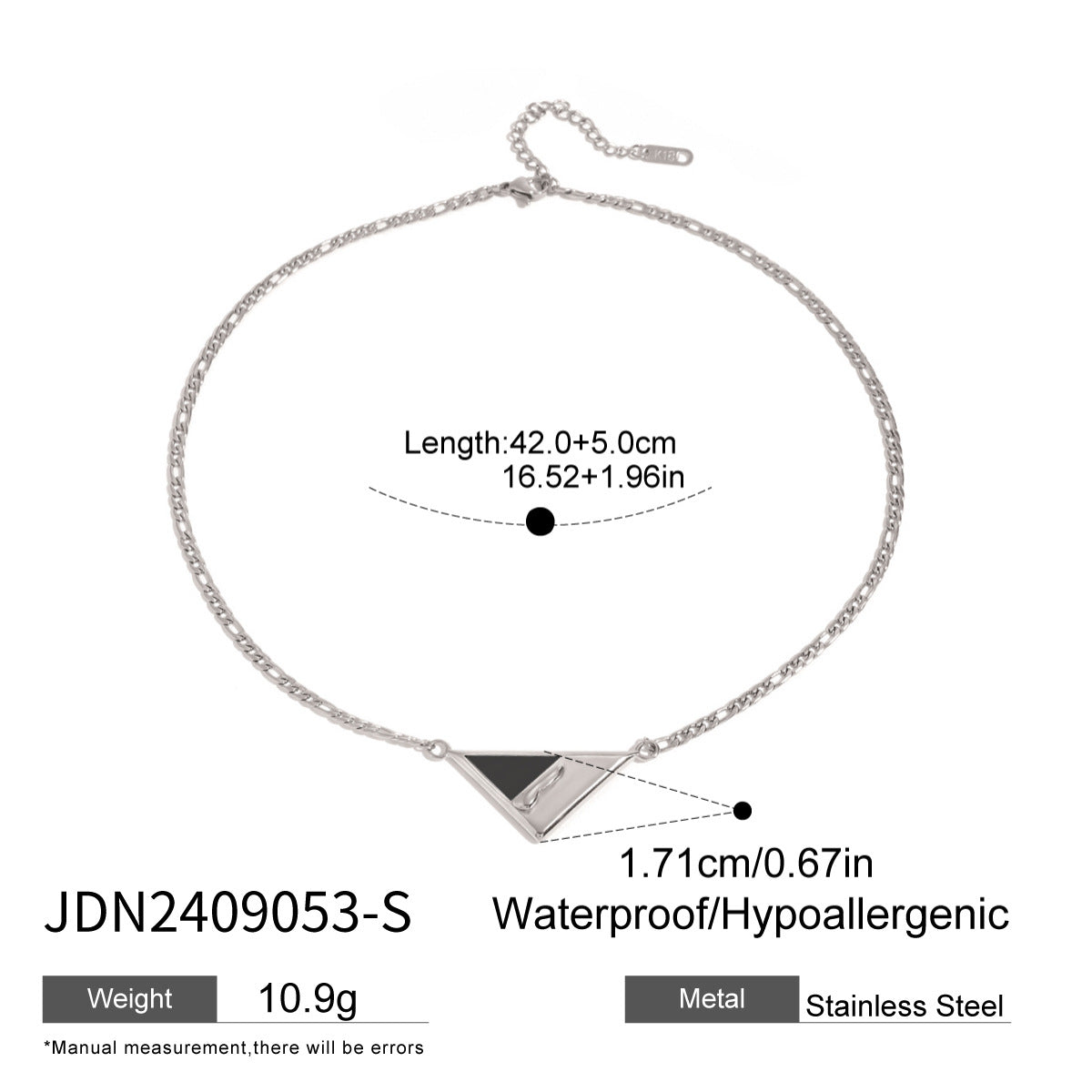 Mixed-Finish Geometric Shell Stainless Steel Pendant Necklaces — wholesale view 6
