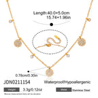 Round pave charm necklace with measurements
