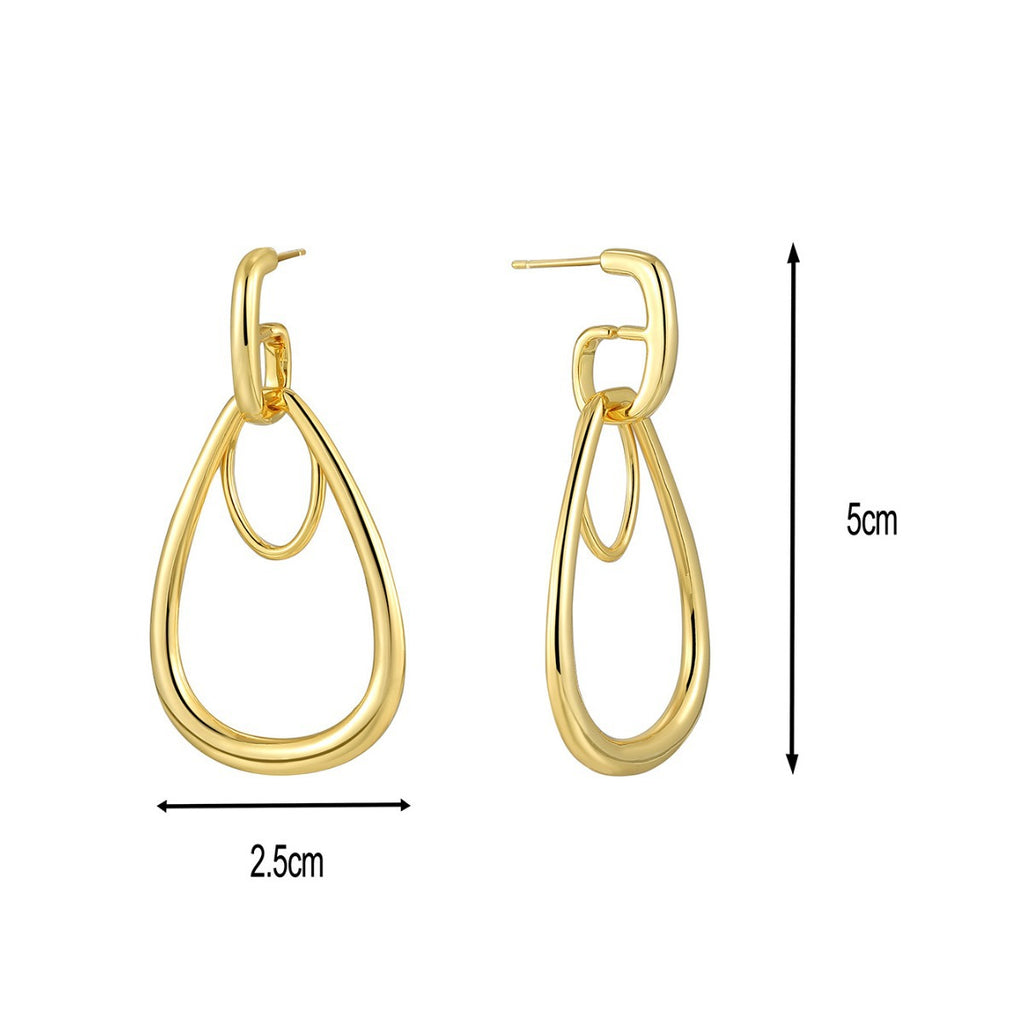 50 by 25 mm gold plated double teardrop earring dimensions