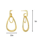 50 by 25 mm gold plated double teardrop earring dimensions