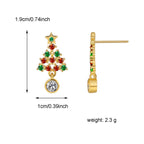 Multicolor Christmas tree earring dimension image showing 19 by 10 mm