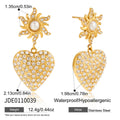 Heart drop earring dimensions and post fastening detail