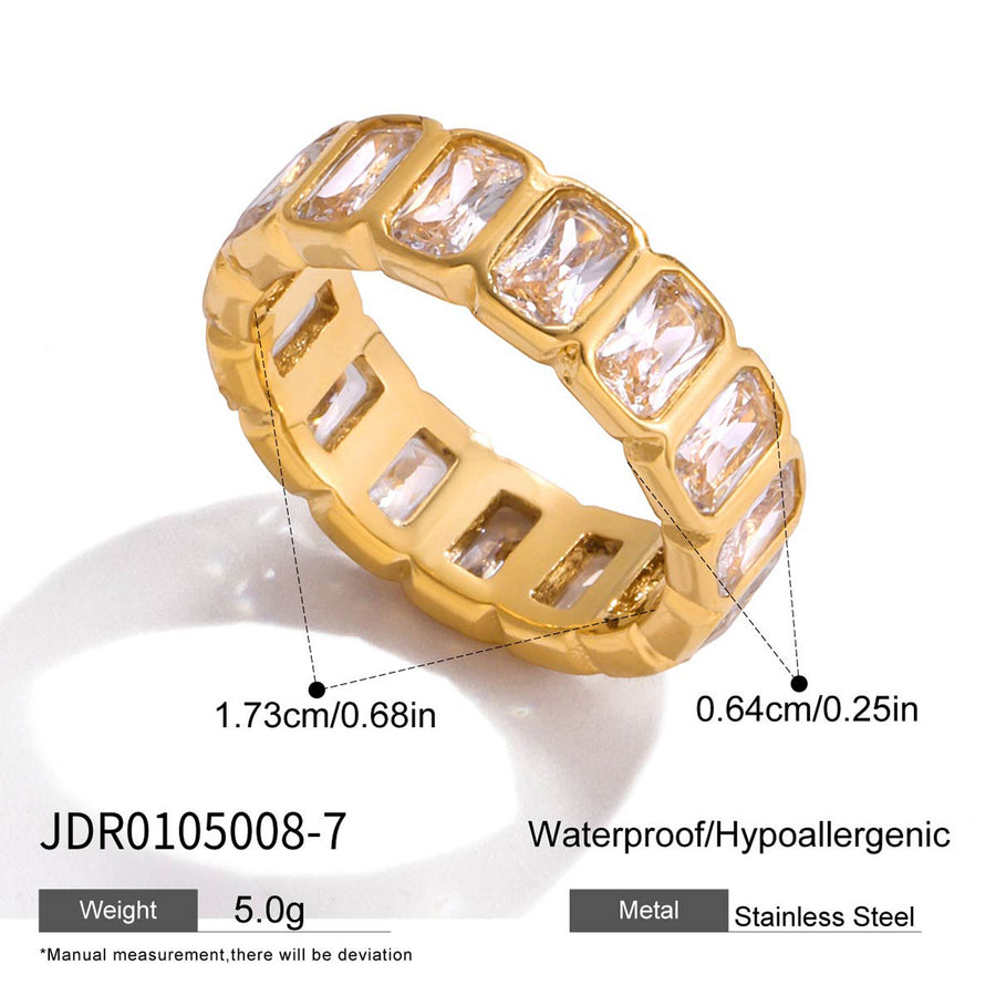 Clear stone band dimensions and open settings