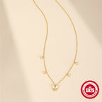 butterfly pendant and spaced zirconia stations on a fine chain