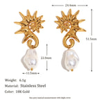 seahorse pearl drop earrings with 51.5 mm dimensions and material details