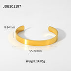 Flat polished gold-tone open cuff