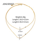 Layered Pearl-Look Stainless Steel Necklace Collection variant reference