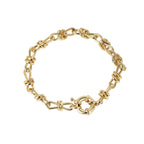 clean product view of open-link gold plated chain bracelet