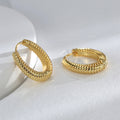 pair of gold plated twisted-rope huggie hoop earrings