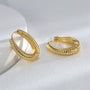 pair of gold plated twisted-rope huggie hoop earrings