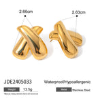 Sculptural X Stainless Steel Stud Earrings in Two Finishes variant reference