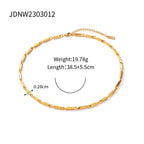 Plain elongated-link gold-tone necklace