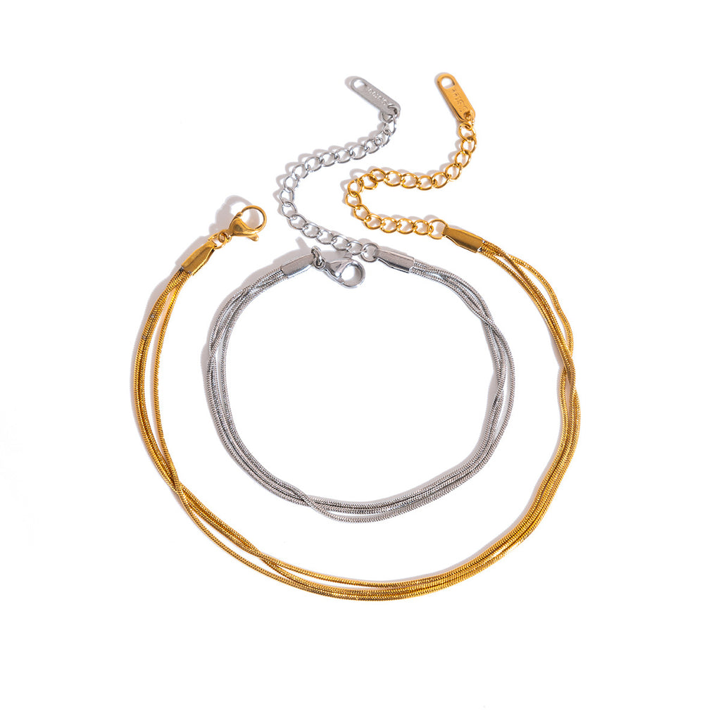 Layered bracelet color options on white