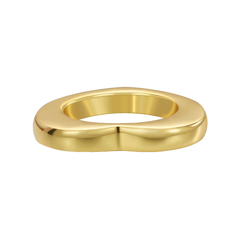 isolated minimalist gold plated heart-shaped ring