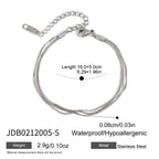 Steel color layered bracelet measurement chart