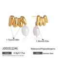 Pearl cluster earrings with dimension guide