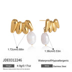 Pearl cluster earrings with dimension guide